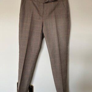 Pantalon dans les tons de beige - motif pied de poule, 100% laine vierge